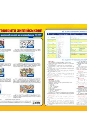 Комплект двосторонніх плакатів Вчимося говорити англійською! Learn to speak English! 1-4 клас (4 шт)